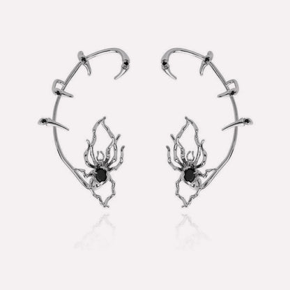 Black Spider Ear Cuffs