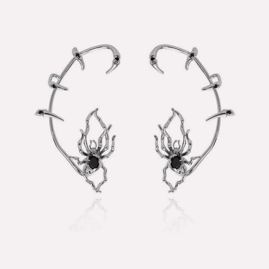 Black Spider Ear Cuffs