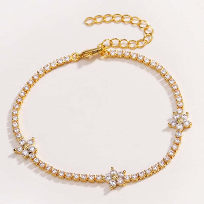 Pulsera tipo tenis con flores