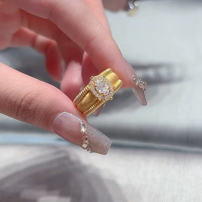 Royal Gemstones Ring - Adjustable Open Band