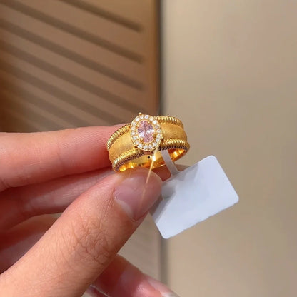 Royal Gemstones Ring - Adjustable Open Band