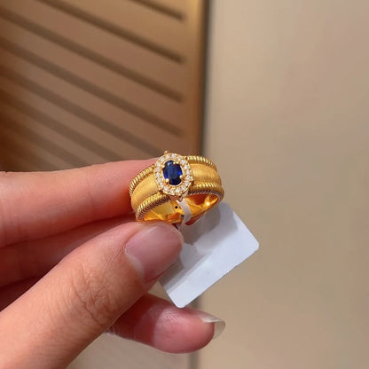 Royal Gemstones Ring - Adjustable Open Band