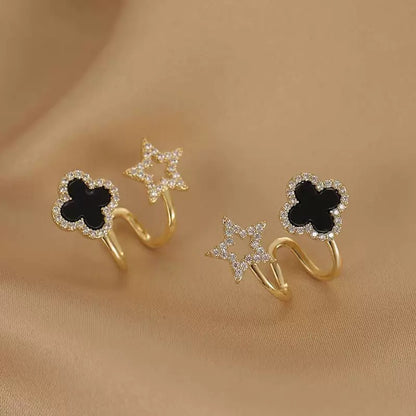 Four-Leaf Clover Stud Earrings – Elegant Sparkling Diamond Accent for Women | CotaJewelry