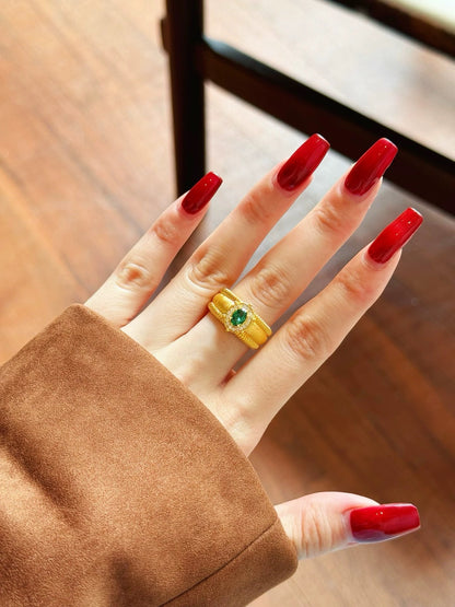 Royal Gemstones Ring - Adjustable Open Band