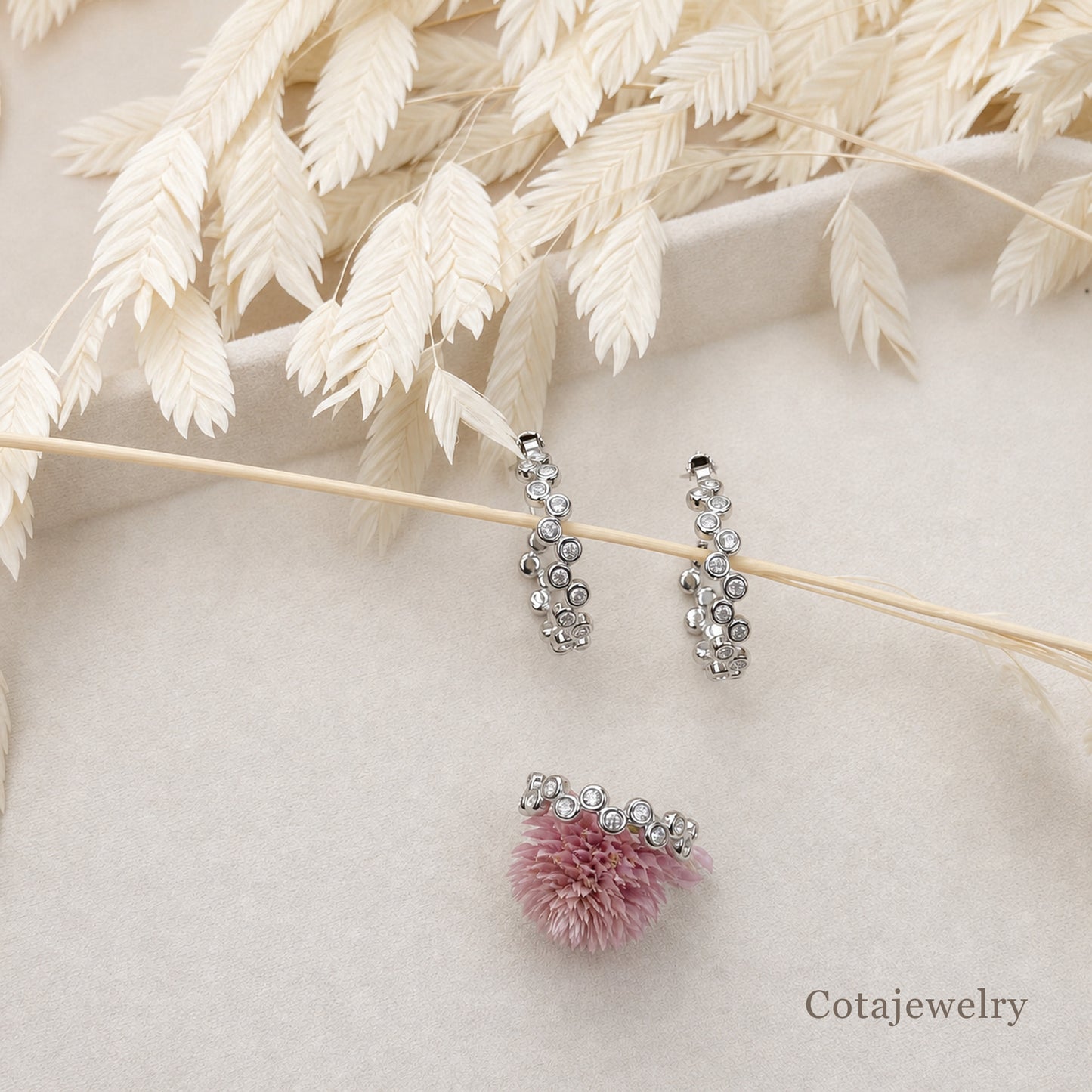 COTA Petite Pavé Dot Ring and Earrings Set | COTA30126 COTA50127 COTA30128 COTA50129 - COTA30128_COTA50129_shared_main.jpg