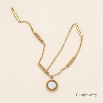 COTA Monochrome Shell Medallion Necklace | COTA30159 - COTA30159_back.jpg