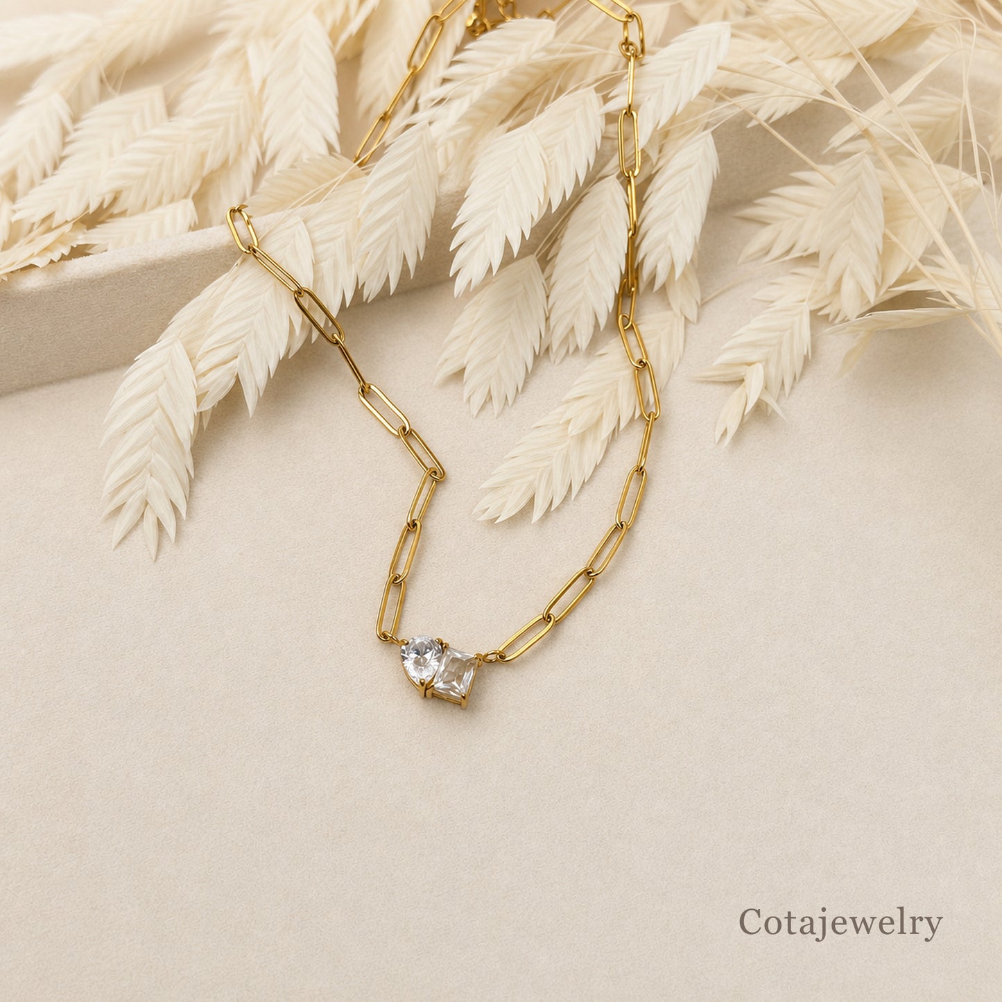 COTA Geometric Teardrop CZ Pendant Necklace | COTA30160 - COTA30160_main.jpg