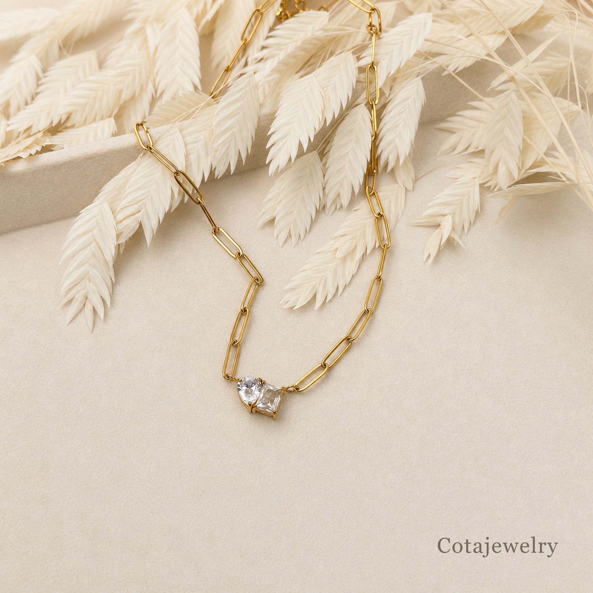 COTA Geometric Teardrop CZ Pendant Necklace | COTA30160 - COTA30160_main.jpg
