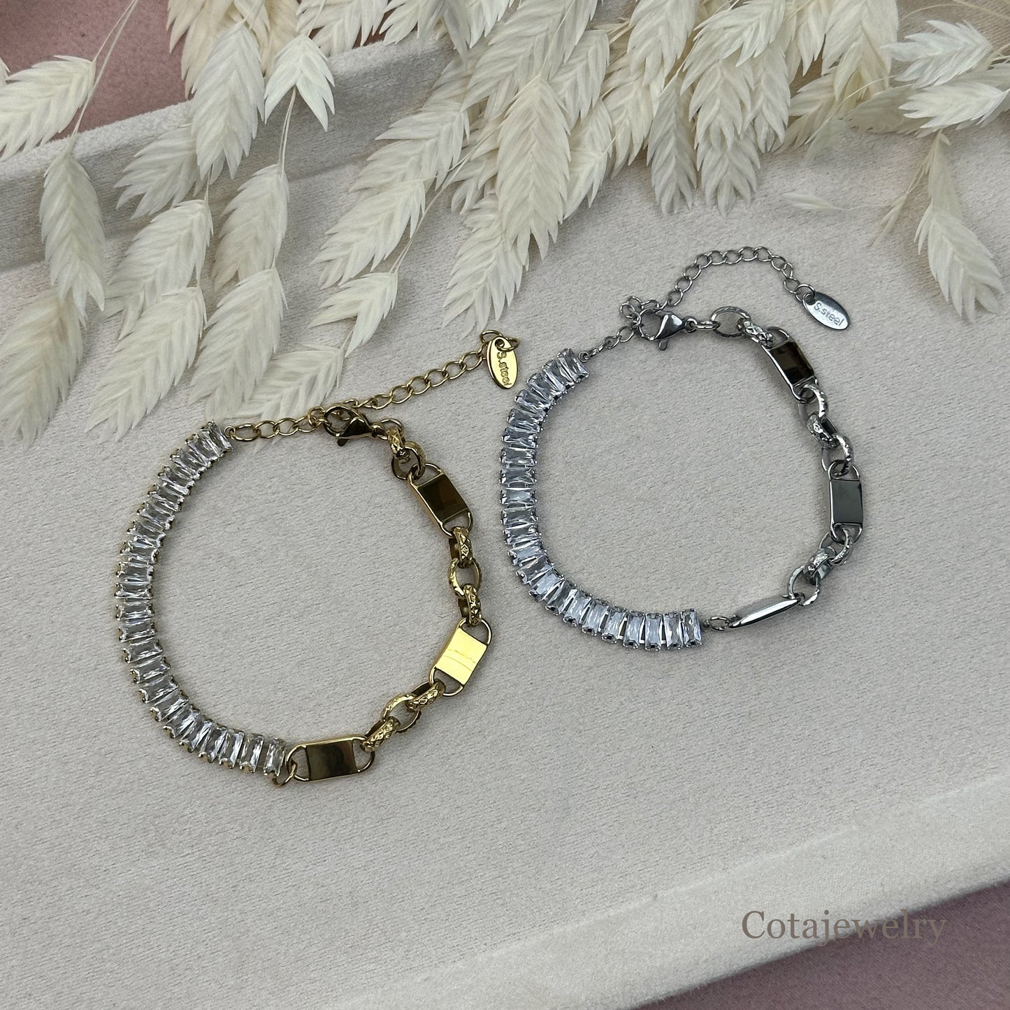 COTA Luminous Rectangular CZ Link Bracelet — Main Image