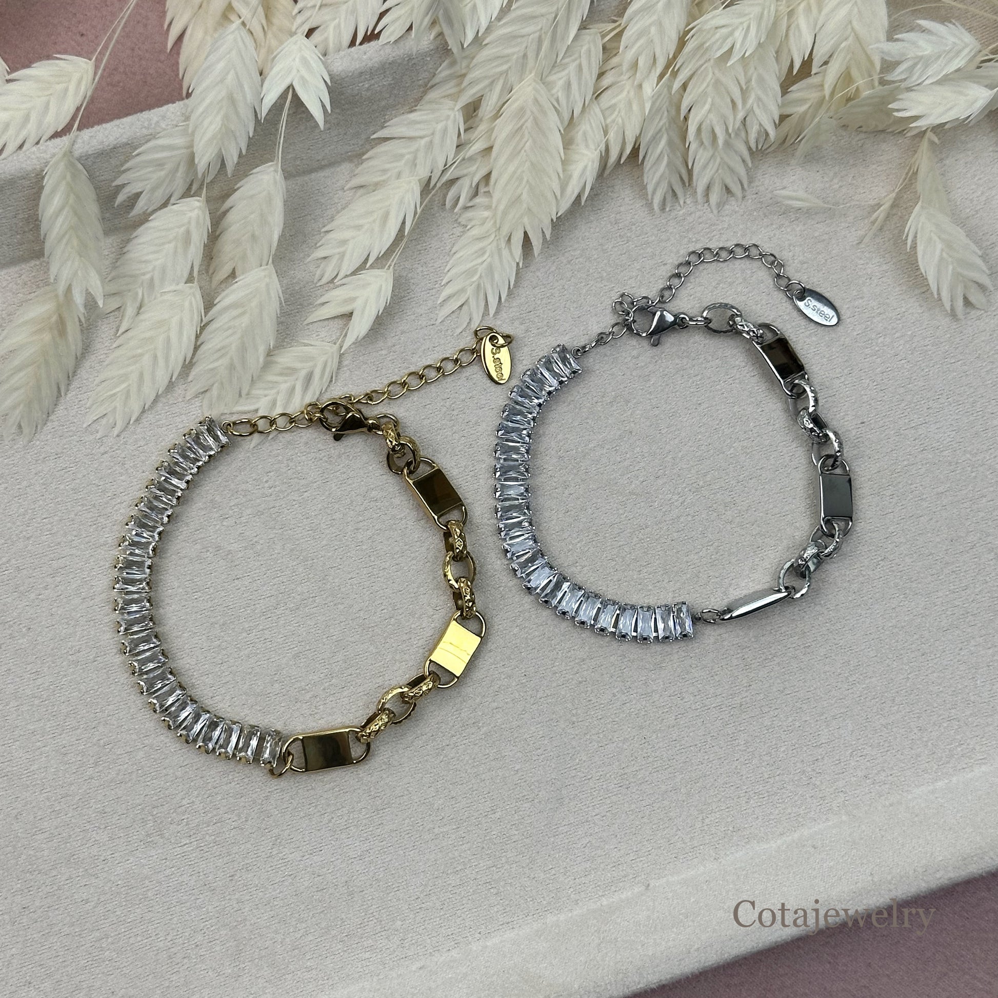 COTA Luminous Rectangular CZ Link Bracelet — Main Image