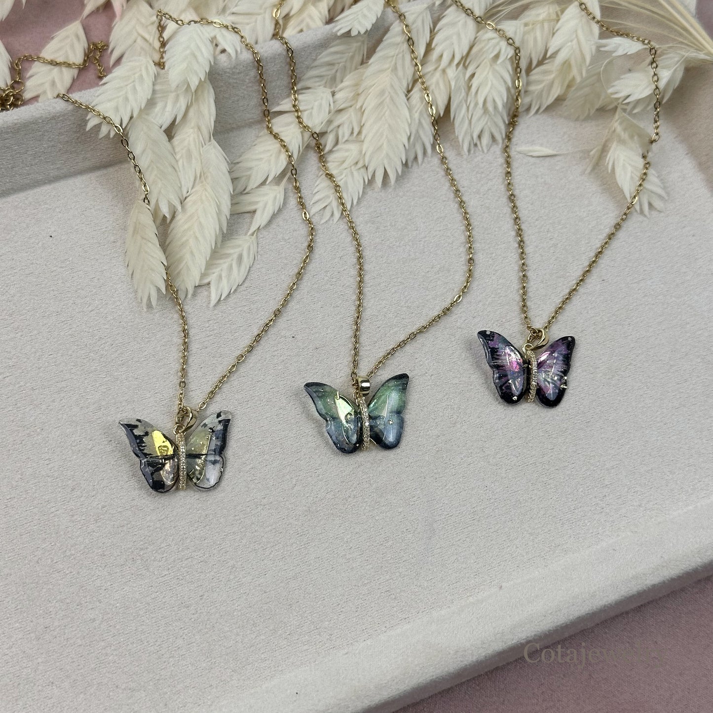 COTA Celestial Resin Butterfly Pendant Necklace — Main Image