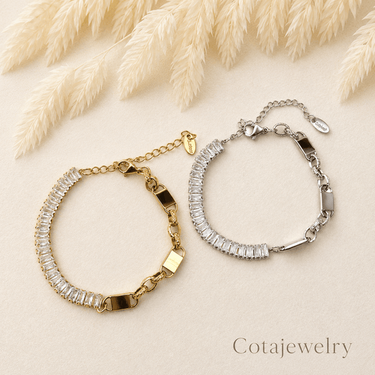 COTA Luminous Rectangular CZ Link Bracelet | COTA30162 COTA30163