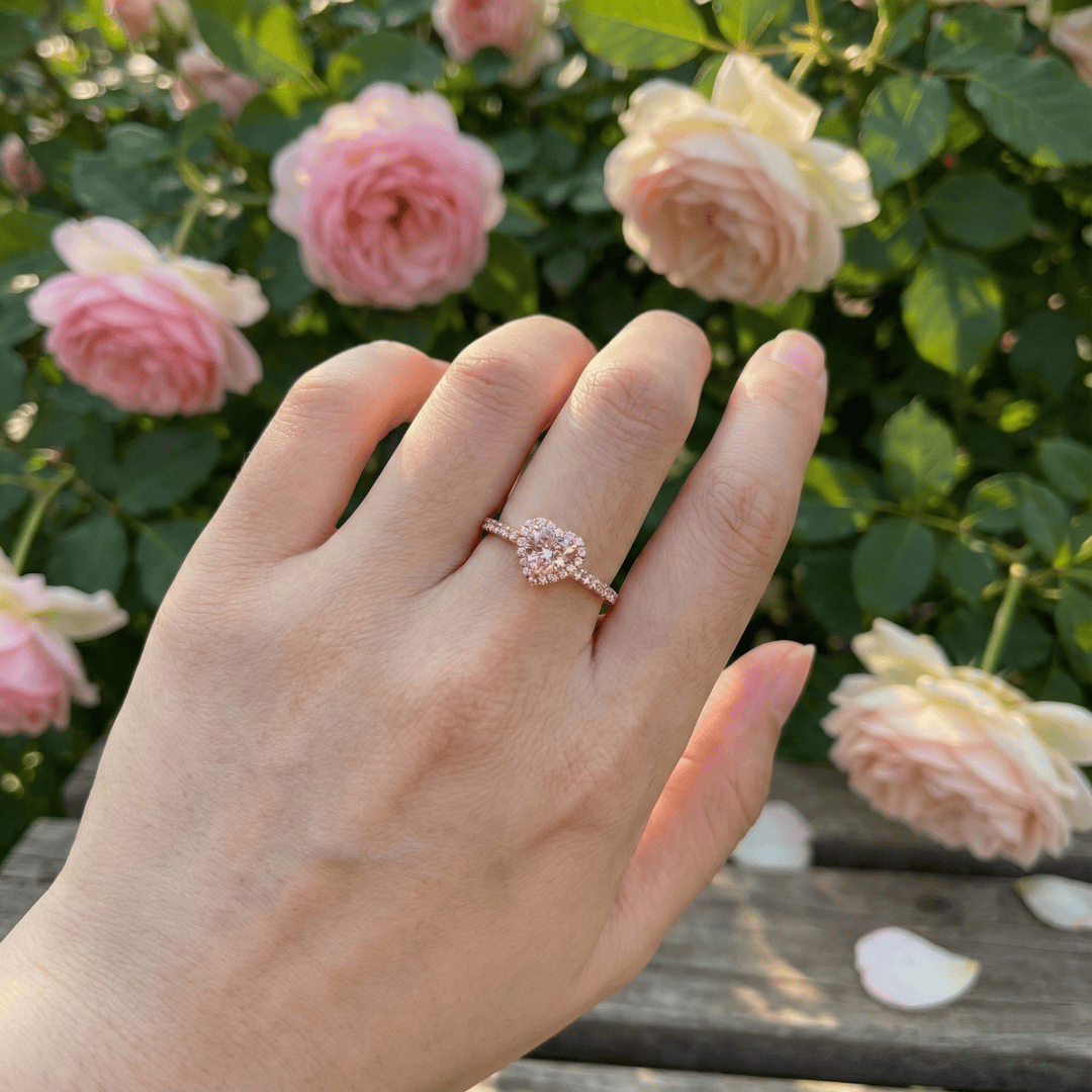 Model wearing CotaJewelry Elevated Heart Ring on finger