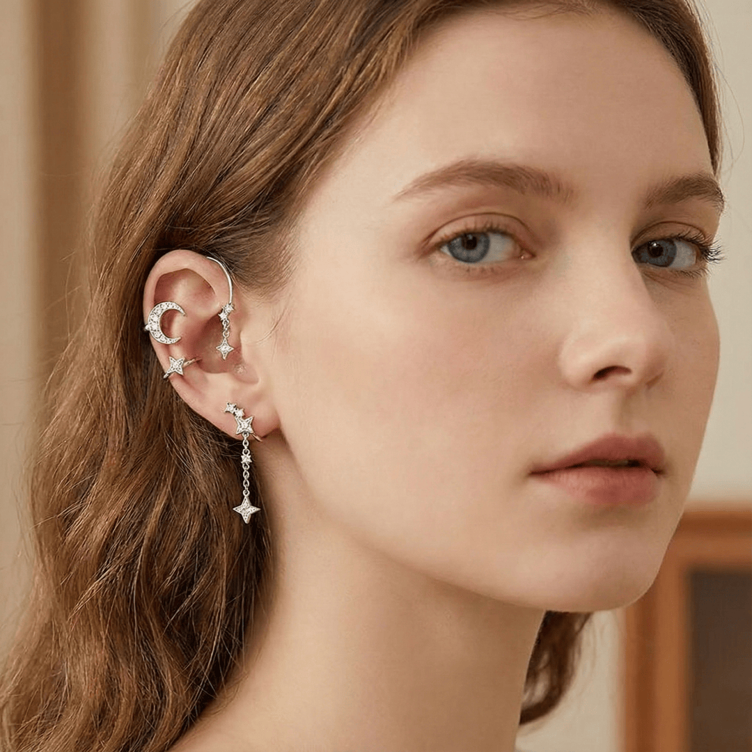 Star and Moon Ear Cuffs
