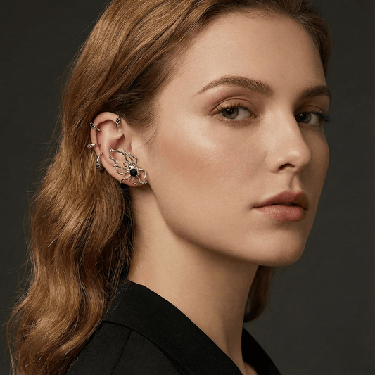 Black Spider Ear Cuffs