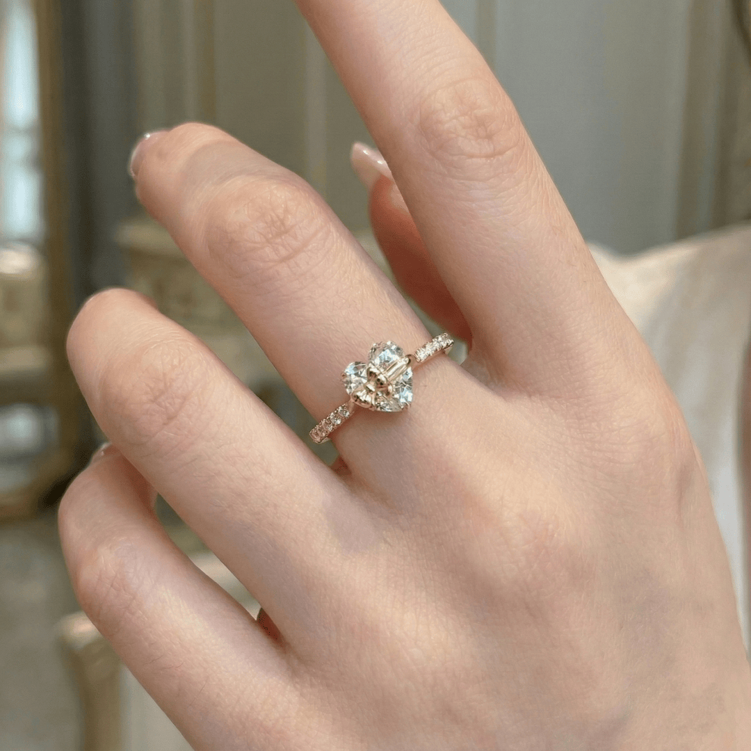 Model wearing CotaJewelry Eternal Love Ring gold sterling silver on finger