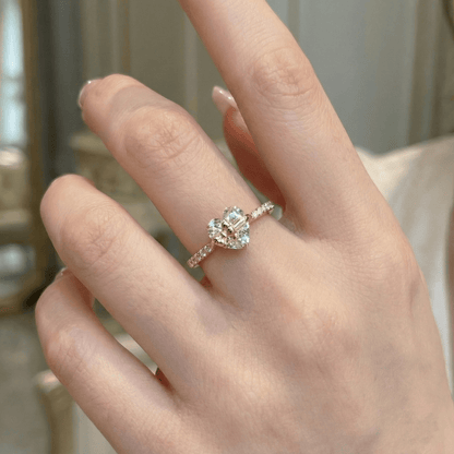 Model wearing CotaJewelry Eternal Love Ring gold sterling silver on finger