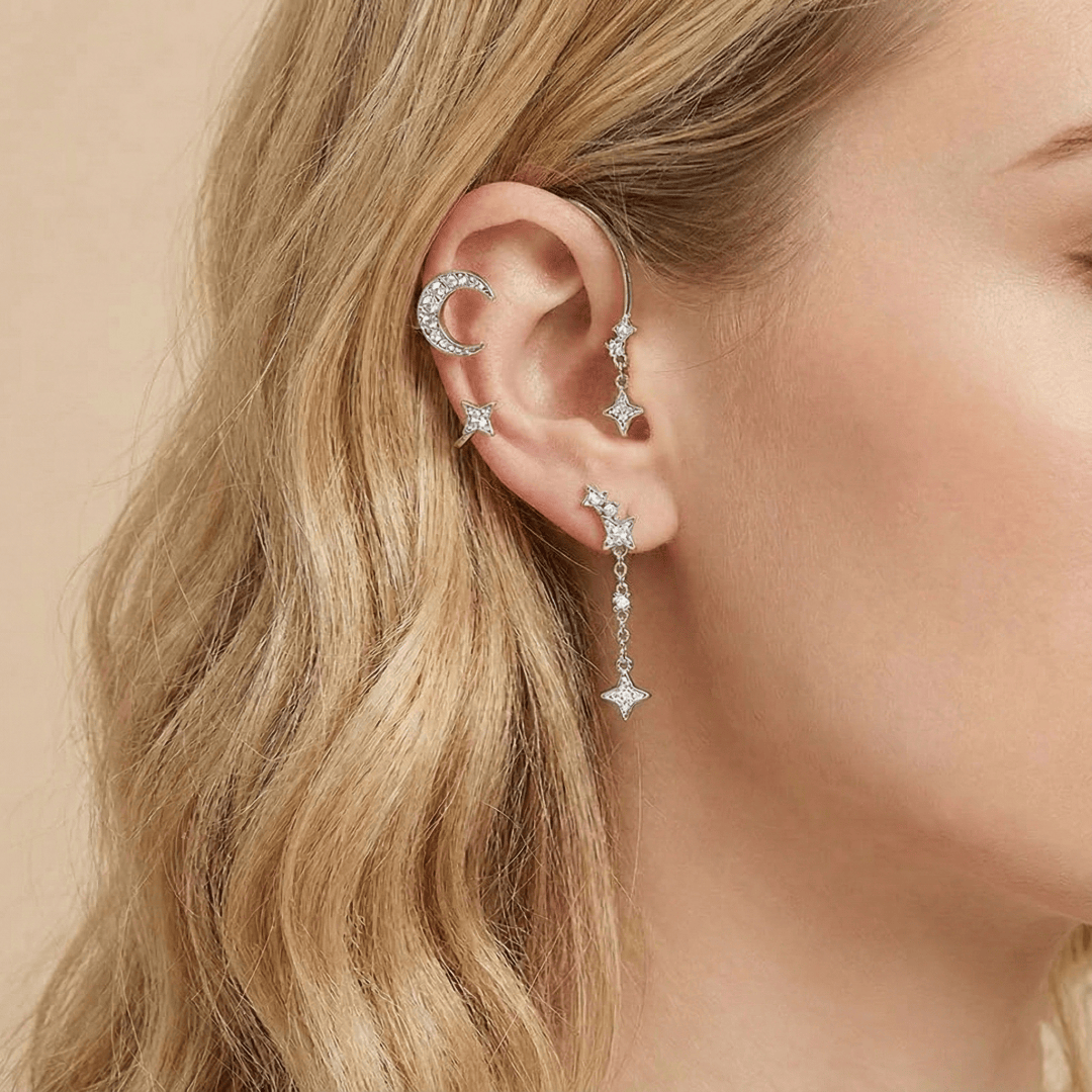 Star and Moon Ear Cuffs