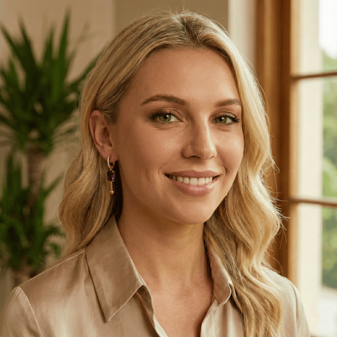 Lifestyle image featuring Twilight Crystal Earrings with elegant outfit