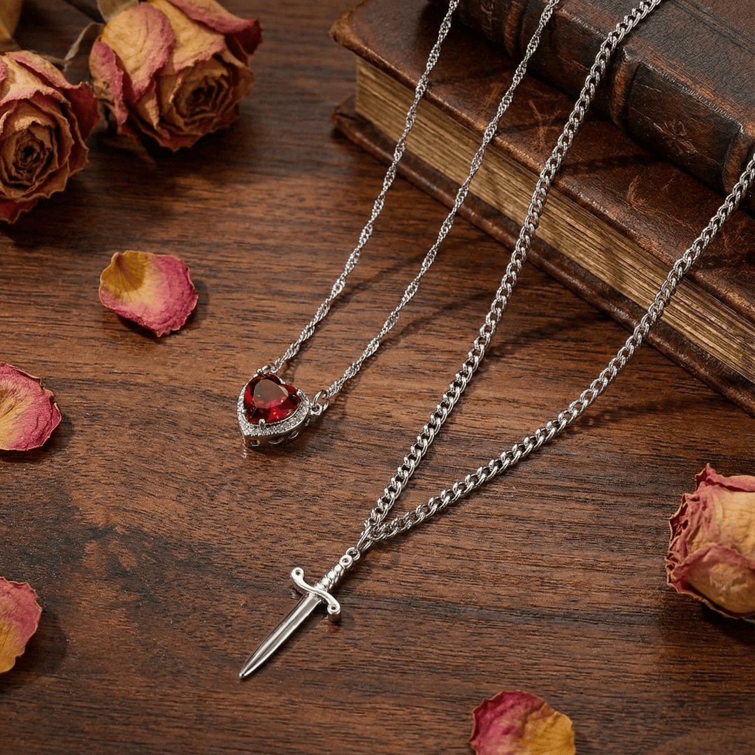 Heart & Sword Necklace