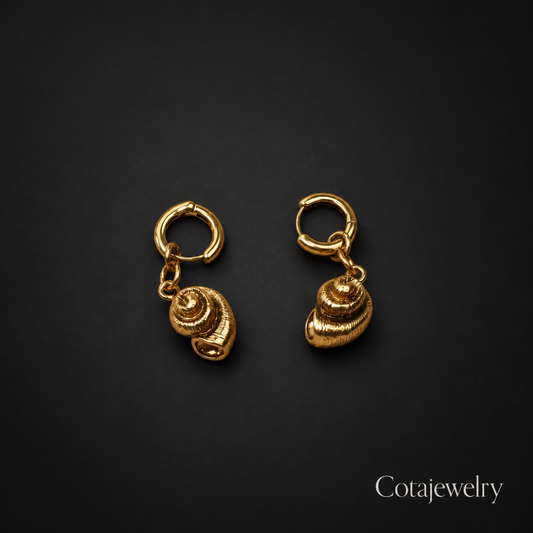COTA Coin Drop Earrings in Gold Tone