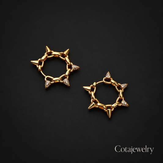 COTA Star Hoop Earrings in Gold Tone