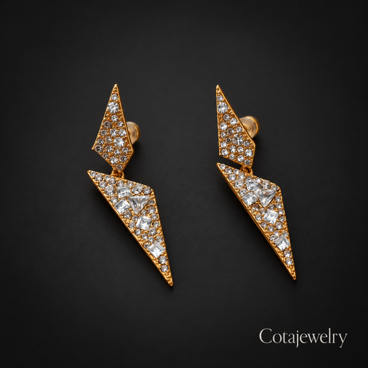 Orecchini COTA Lightning pavé color argento