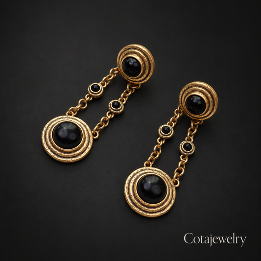Orecchini pendenti COTA Black Orbit color oro