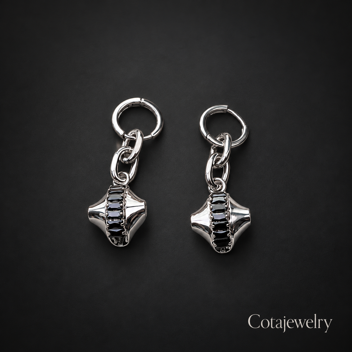 COTA Silver Shell Drop Earrings in Silver Tone