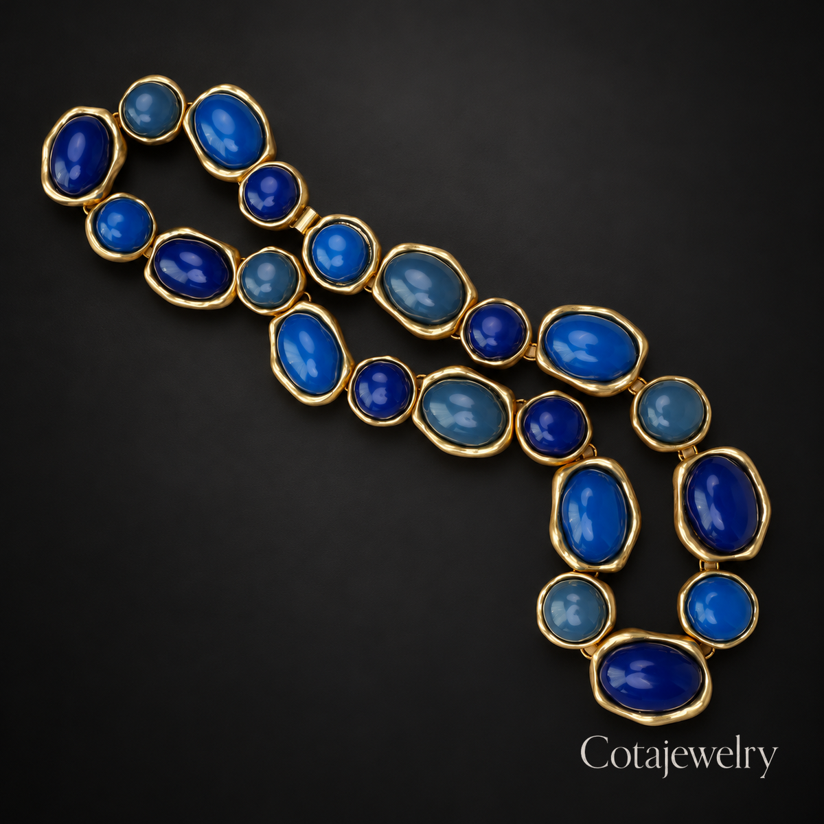 COTA Blue Cabochon Link Necklace in Unspecified