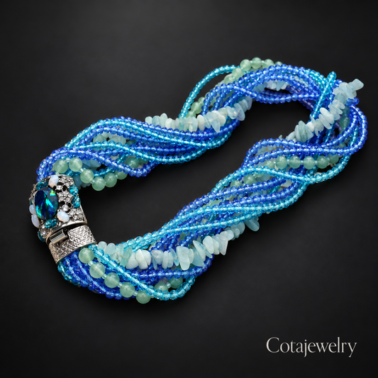 COTA Blue Bead Multi-Strand Necklace in Unspecified