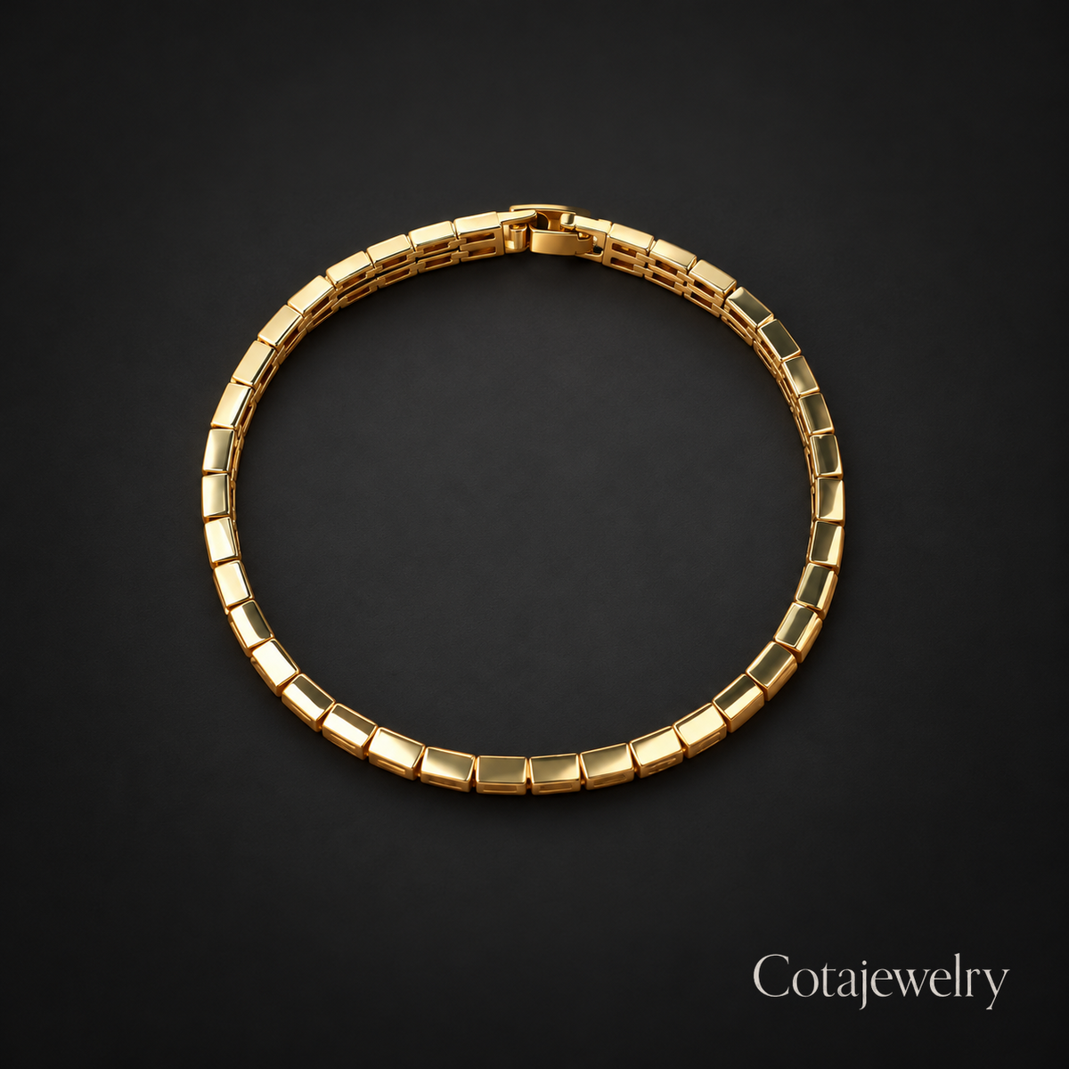 COTA Rounded Link Necklace in Gold Tone