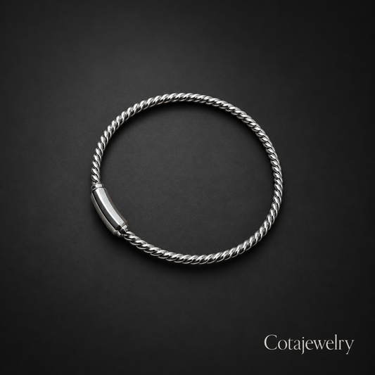 Colar COTA Silver Rope na cor prateada