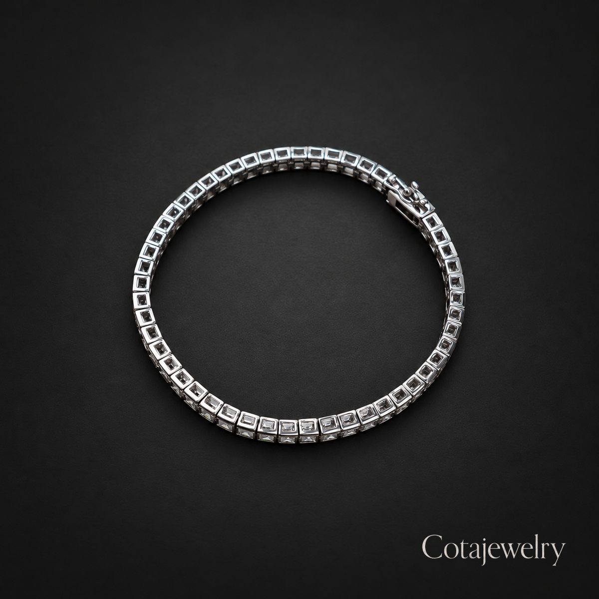 COTA Silver Box Link Bracelet in Gold Tone