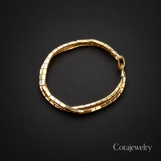 COTA Gold Box Link Bracelet in Gold Tone