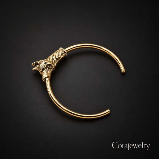 COTA Sculpted Animal Cuff Bracelet in Gold Tone
