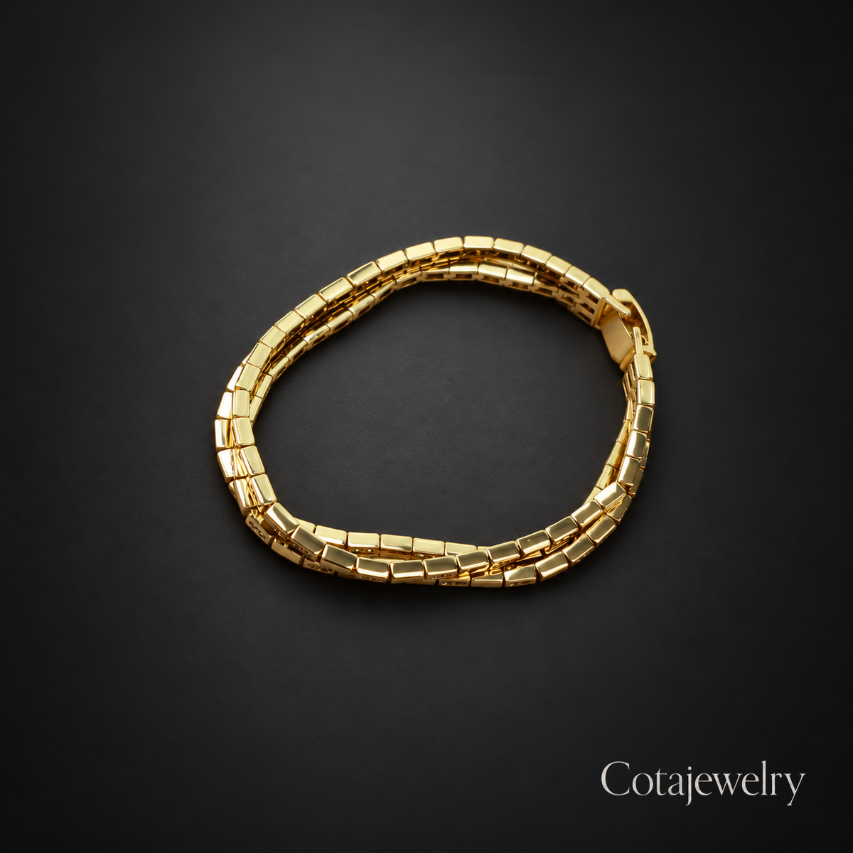 COTA Textured Link Bracelet in Gold Tone