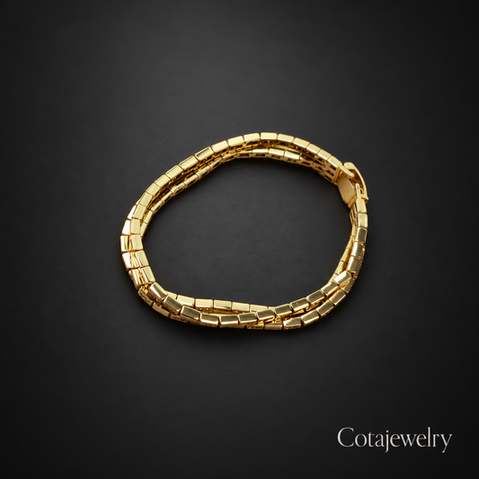 COTA Textured Link Bracelet in Gold Tone