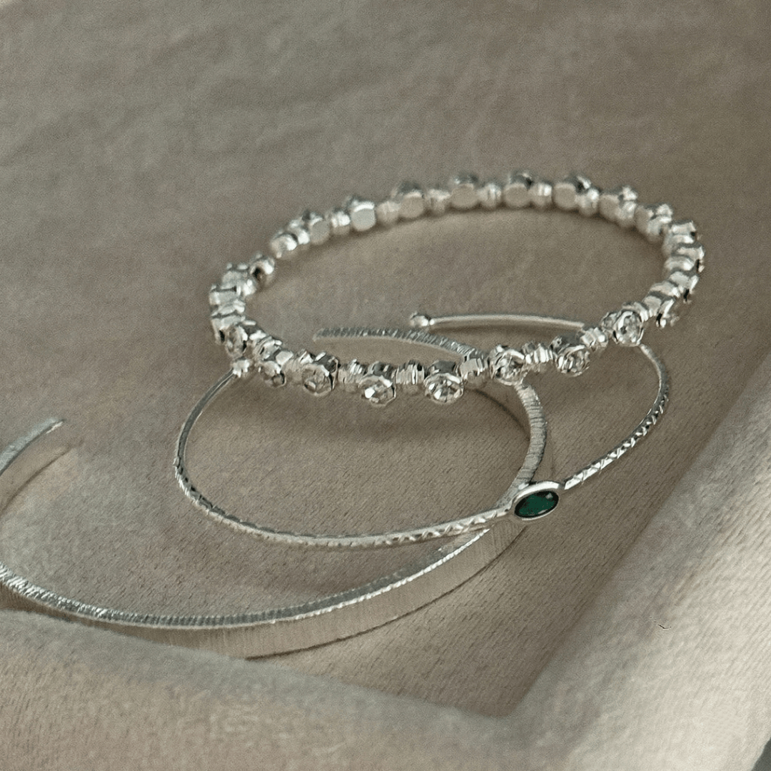 Zircon Vertical Beaded Bracelet Set