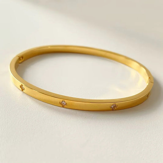 Stackable Set Stainless Steel Gold-Plated Bracelet